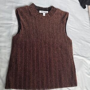 Steve Madden Metallic Bronze Sleeveless Top